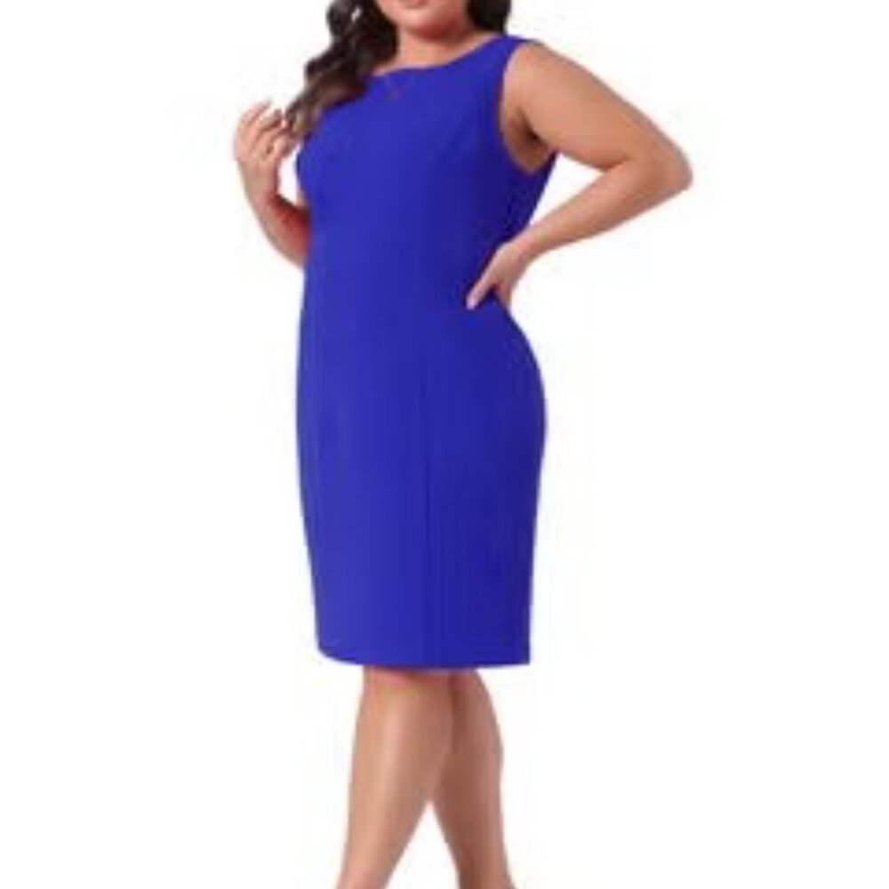 Plus Jessica London Royal Blue Dress Sleeveless 14